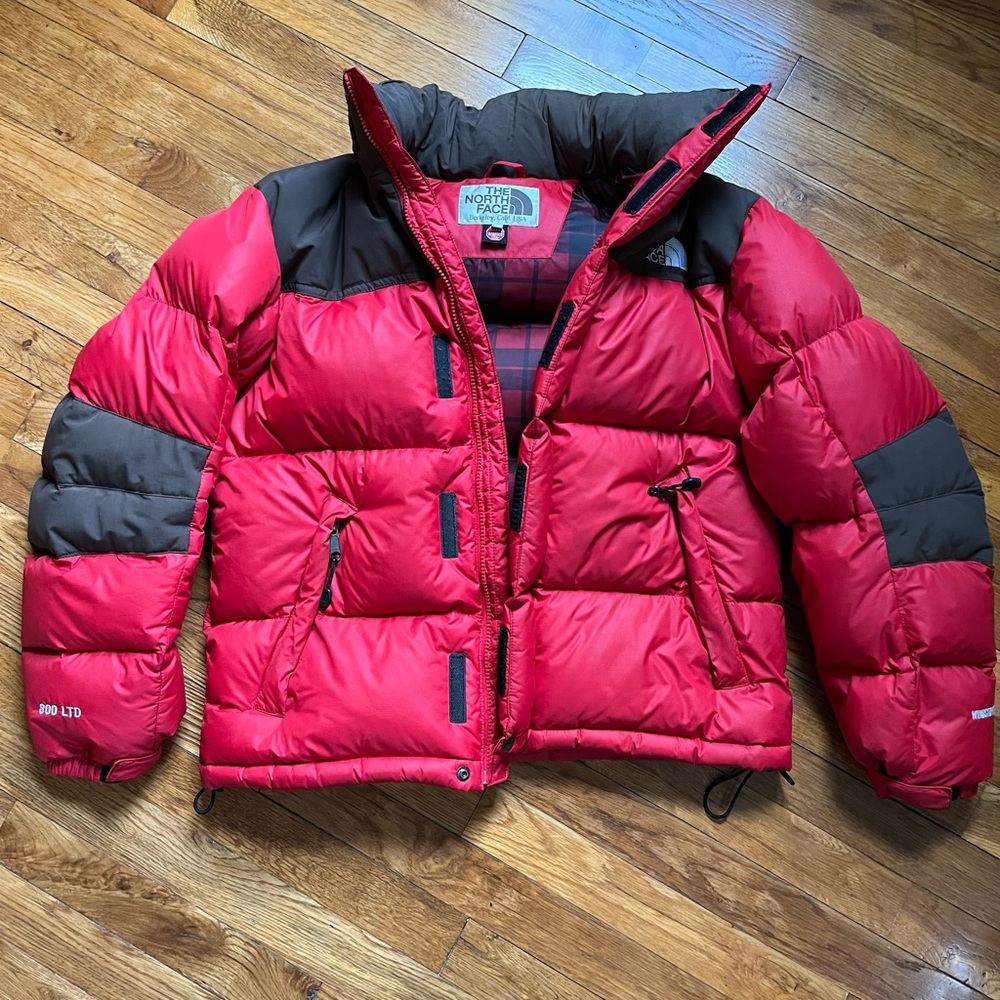 The North Face Red and Black Puffer Jacket